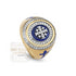 14K Gold With Diamond & Enamel Jerusalem Cross Men’s Ring